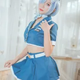 Money冷冷《蕾姆空姐小恶魔》主题写真：33张全套美图