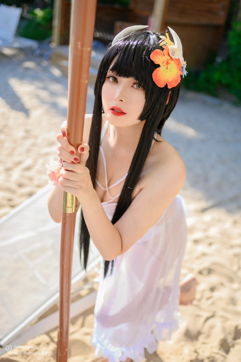 Natsuko_夏夏子《碧蓝航线 比叡泳装》主题写真：55张全套美图