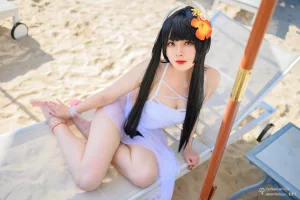Natsuko_夏夏子《碧蓝航线 比叡泳装》主题写真：55张全套美图