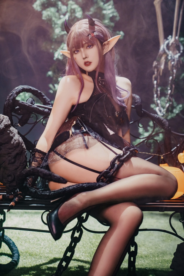 Natsuko_夏夏子《万圣小魔女》主题写真：52张全套美图，含1个视频