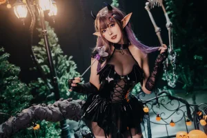 Natsuko_夏夏子《万圣小魔女》主题写真：52张全套美图，含1个视频