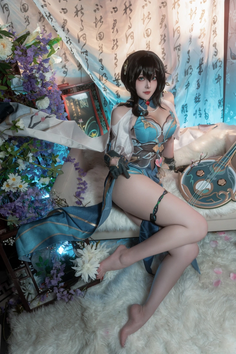 Natsuko_夏夏子《崩坏·星穹铁道 阮梅》主题写真：76张全套美图
