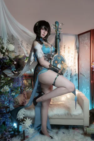 Natsuko_夏夏子《崩坏·星穹铁道 阮梅》主题写真：76张全套美图