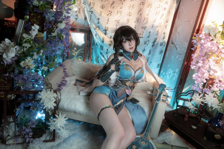 Natsuko_夏夏子《崩坏·星穹铁道 阮梅》主题写真：76张全套美图