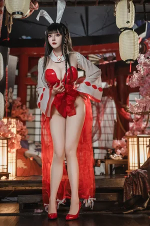 Natsuko_夏夏子《碧蓝航线 大山巫女兔》主题写真：70张全套美图