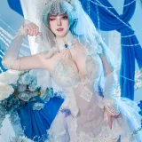 Natsuko_夏夏子《碧蓝航线 柴郡婚纱》主题写真：70张全套美图