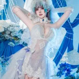 Natsuko_夏夏子《碧蓝航线 柴郡婚纱》主题写真：70张全套美图