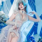 Natsuko_夏夏子《碧蓝航线 柴郡婚纱》主题写真：70张全套美图