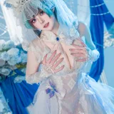 Natsuko_夏夏子《碧蓝航线 柴郡婚纱》主题写真：70张全套美图