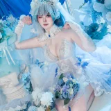 Natsuko_夏夏子《碧蓝航线 柴郡婚纱》主题写真：70张全套美图