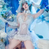 Natsuko_夏夏子《碧蓝航线 柴郡婚纱》主题写真：70张全套美图