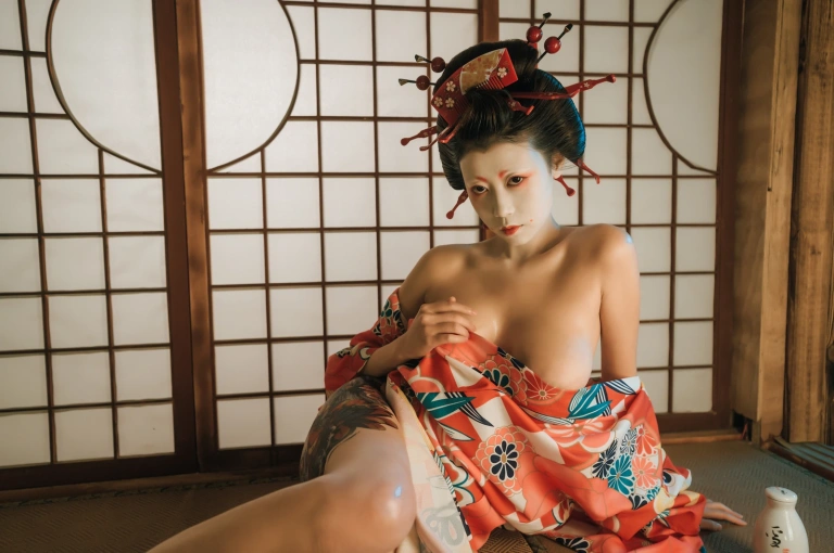 奈汐酱nice《艺妓回忆录》主题写真：40张全套美图