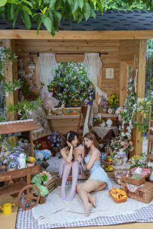 奈汐酱nice&奶桃桃《花眠》主题写真：90张全套美图，含1个视频