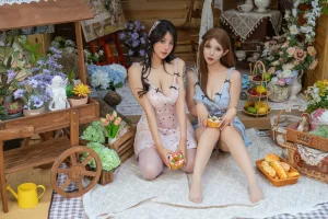 奈汐酱nice&奶桃桃《花眠》主题写真：90张全套美图，含1个视频
