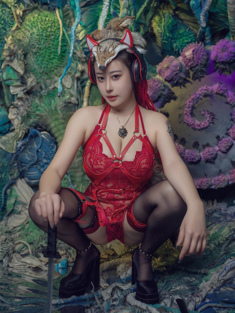 奈汐酱nice《猎狼女》主题写真：47张全套美图，含1个视频
