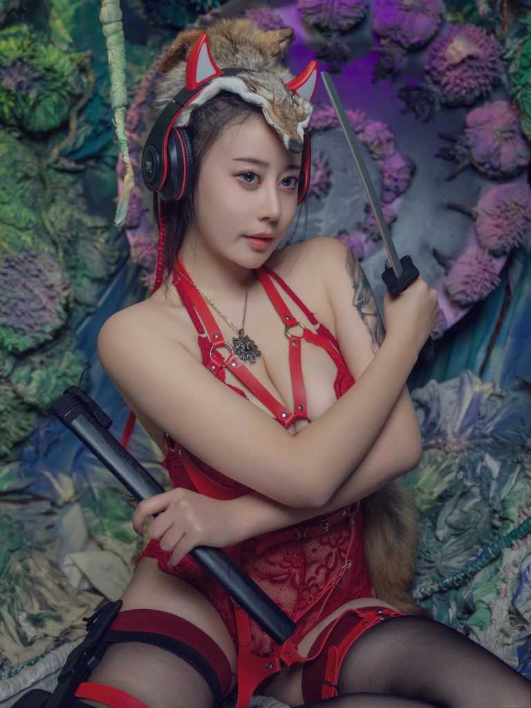 奈汐酱nice《猎狼女》主题写真：47张全套美图，含1个视频