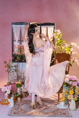奈汐酱nice《粉红茶事》主题写真：78张全套美图