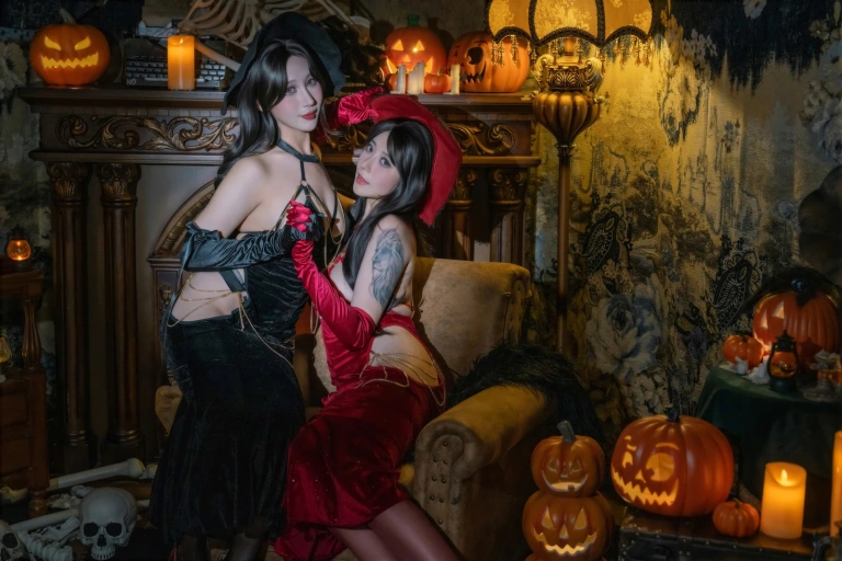 奈汐酱nice&奶桃《双魇》主题写真：80张全套美图