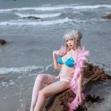 二佐Nisa《碧蓝可畏泳装》主题写真：27张全套美图