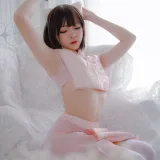 二佐Nisa《粉旗袍》主题写真：21张全套美图