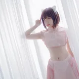 二佐Nisa《粉旗袍》主题写真：21张全套美图