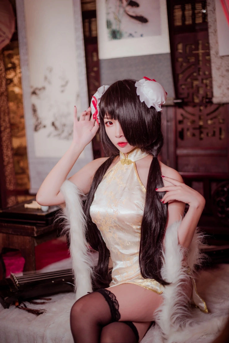 二佐Nisa《狂三旗袍》主题写真：31张全套美图