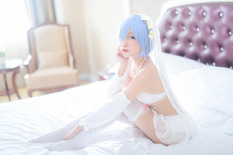 二佐Nisa《蕾姆2号本 蕾姆婚纱》主题写真：35张全套美图