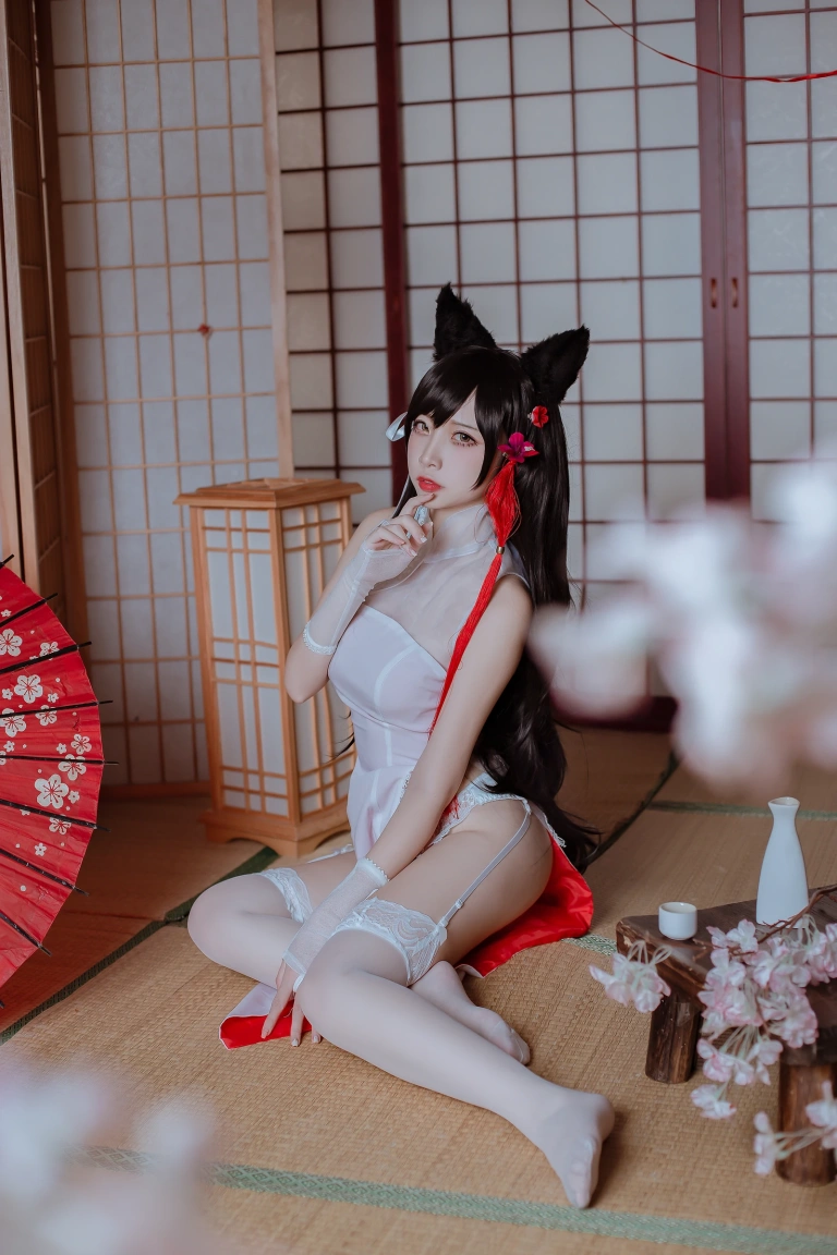 二佐Nisa《犬之眷 碧蓝爱宕旗袍》主题写真：18张全套美图