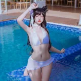 二佐Nisa《犬之眷 碧蓝爱宕泳装》主题写真：18张全套美图