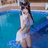 二佐Nisa《犬之眷 碧蓝爱宕泳装》主题写真：18张全套美图