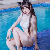 二佐Nisa《犬之眷 碧蓝爱宕泳装》主题写真：18张全套美图