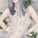 二佐Nisa《私房自拍蓝色网状比基尼》主题写真：38张全套美图