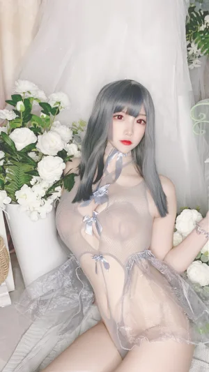 二佐Nisa《私房自拍蓝色网状比基尼》主题写真：38张全套美图