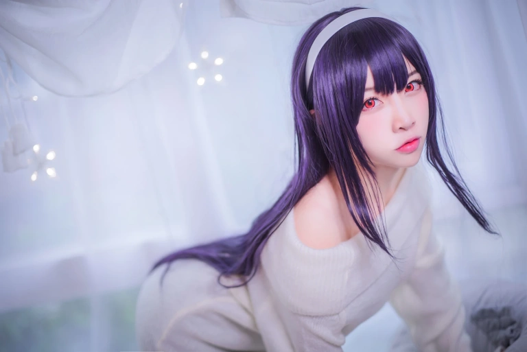 二佐Nisa《霞之丘诗羽学姐毛衣》主题写真：47张全套美图