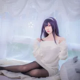 二佐Nisa《霞之丘诗羽学姐毛衣》主题写真：47张全套美图
