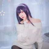 二佐Nisa《霞之丘诗羽学姐毛衣》主题写真：47张全套美图