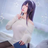 二佐Nisa《霞之丘诗羽学姐毛衣》主题写真：47张全套美图