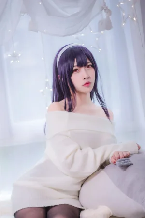 二佐Nisa《霞之丘诗羽学姐毛衣》主题写真：47张全套美图