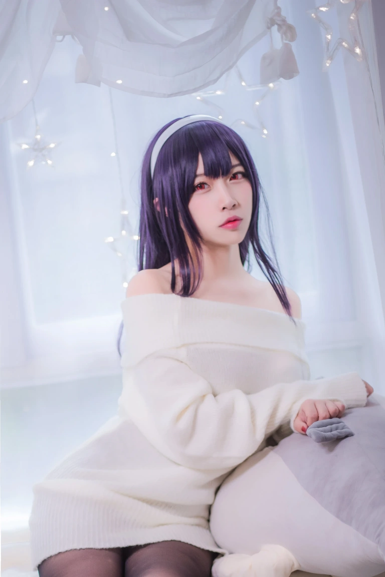 二佐Nisa《霞之丘诗羽学姐毛衣》主题写真：47张全套美图