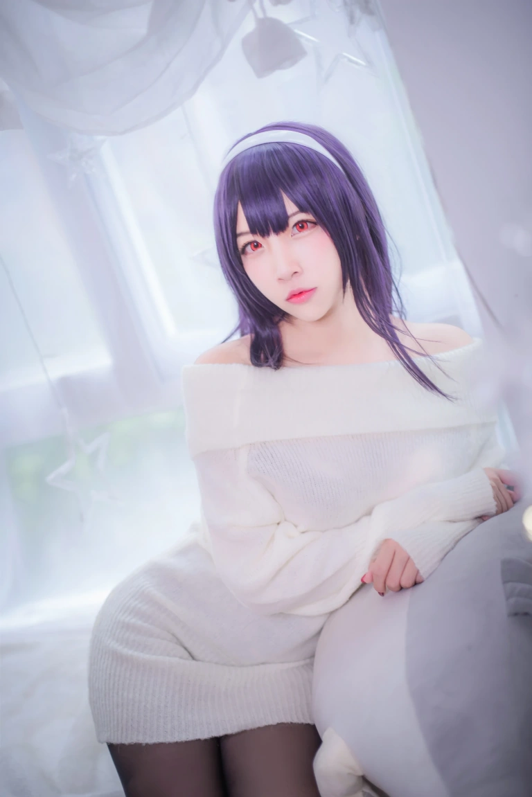 二佐Nisa《霞之丘诗羽学姐毛衣》主题写真：47张全套美图
