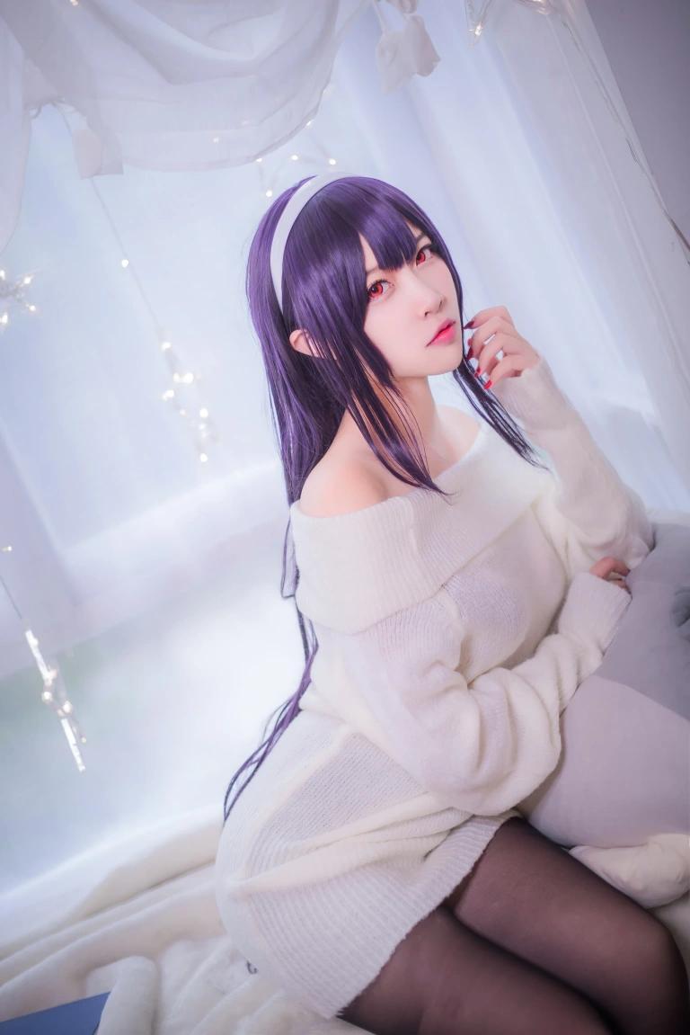 二佐Nisa《霞之丘诗羽学姐毛衣》主题写真：47张全套美图