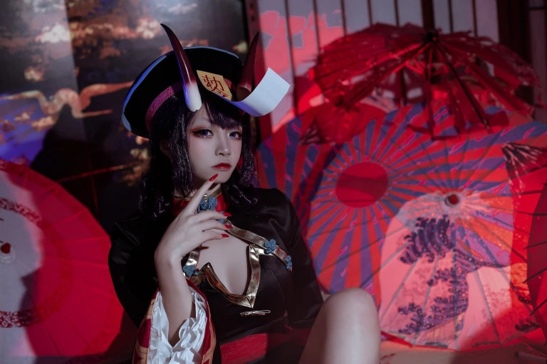 二佐Nisa《酒吞僵尸童子》主题写真：21张全套美图