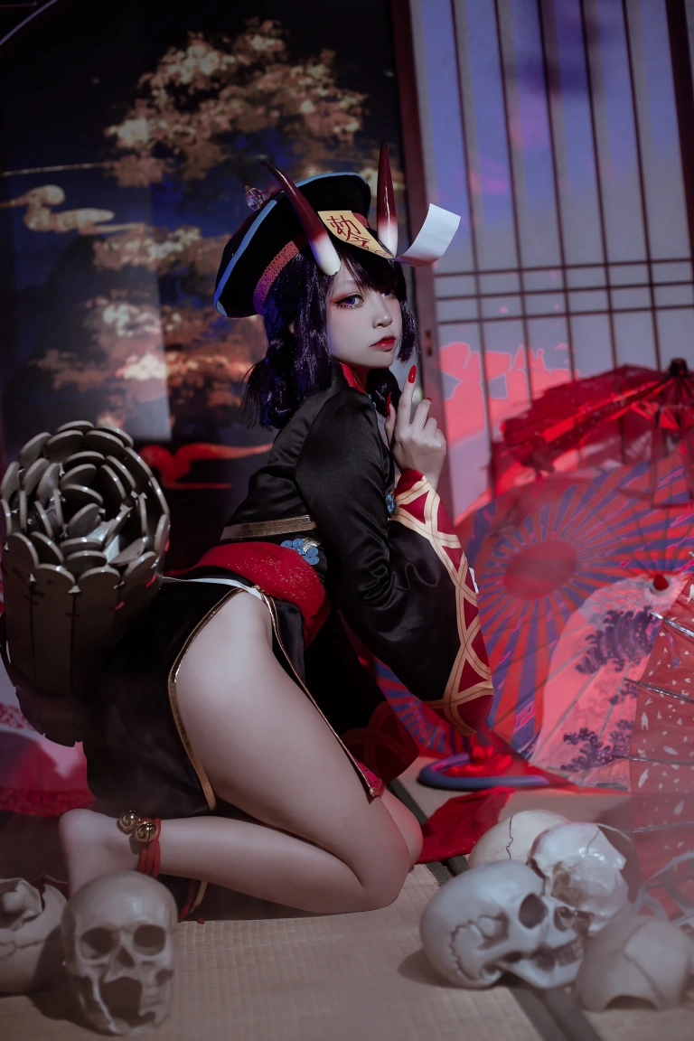 二佐Nisa《酒吞僵尸童子》主题写真：21张全套美图