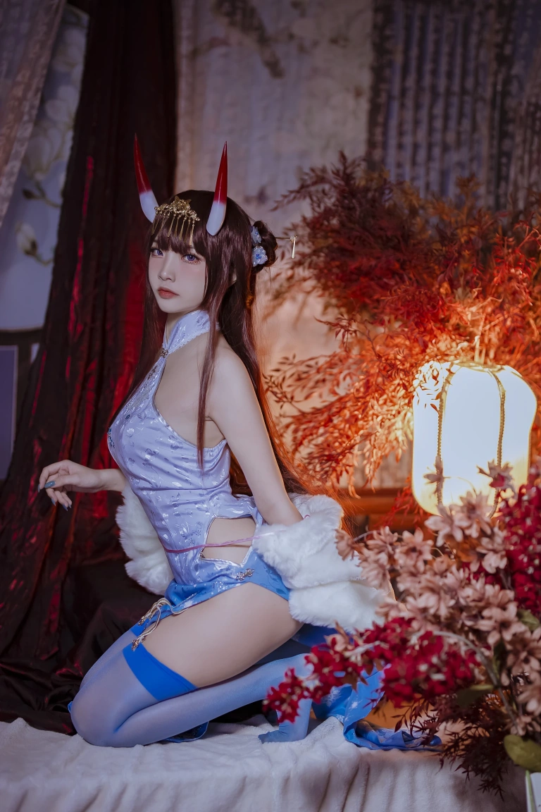 二佐Nisa《碧蓝航线 能代旗袍》主题写真：18张全套美图
