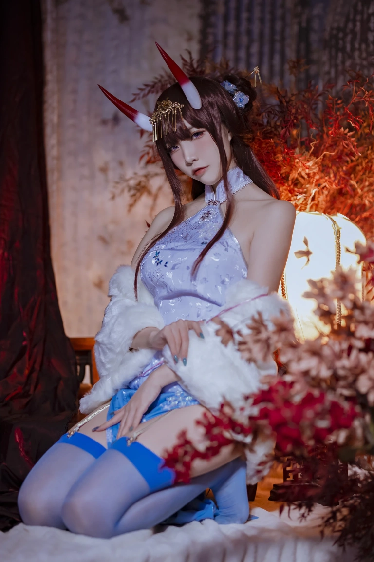 二佐Nisa《碧蓝航线 能代旗袍》主题写真：18张全套美图