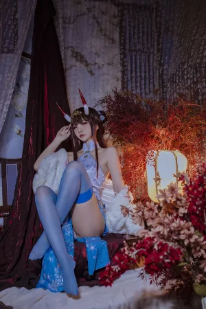 二佐Nisa《碧蓝航线 能代旗袍》主题写真：18张全套美图