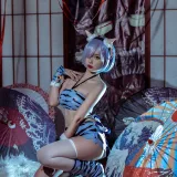二佐Nisa《蕾姆夏日鬼衣》主题写真：12张全套美图