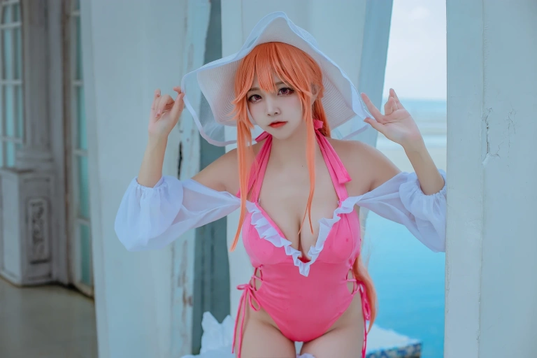 二佐Nisa《碧蓝航线 黎塞留泳装》主题写真：9张全套美图