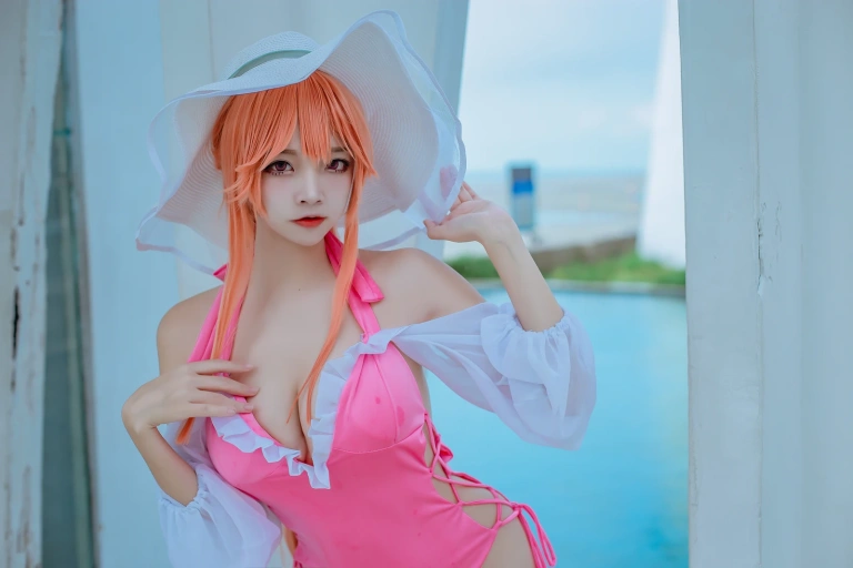 二佐Nisa《碧蓝航线 黎塞留泳装》主题写真：9张全套美图