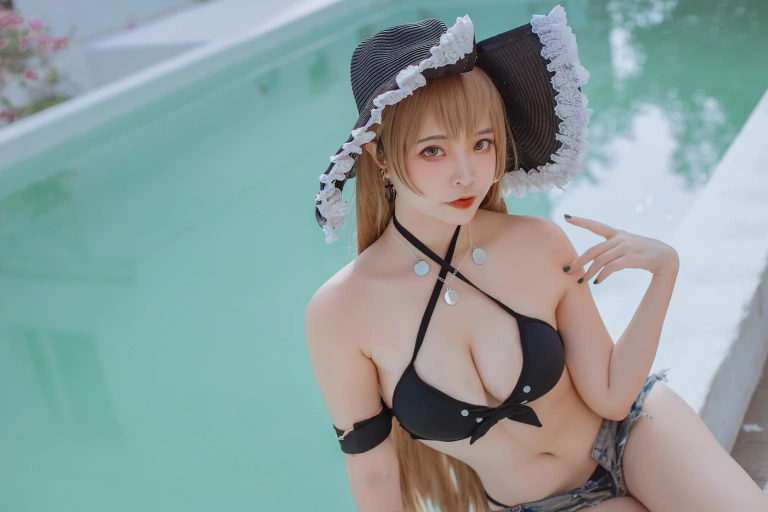 二佐Nisa《碧蓝航线 让巴尔泳装》主题写真：20张全套美图